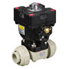 Diaphragm valve Series: 14 Type: 3766 PP Pneumatic operated Single acting, spring closing Plastic welded sleeve PN10